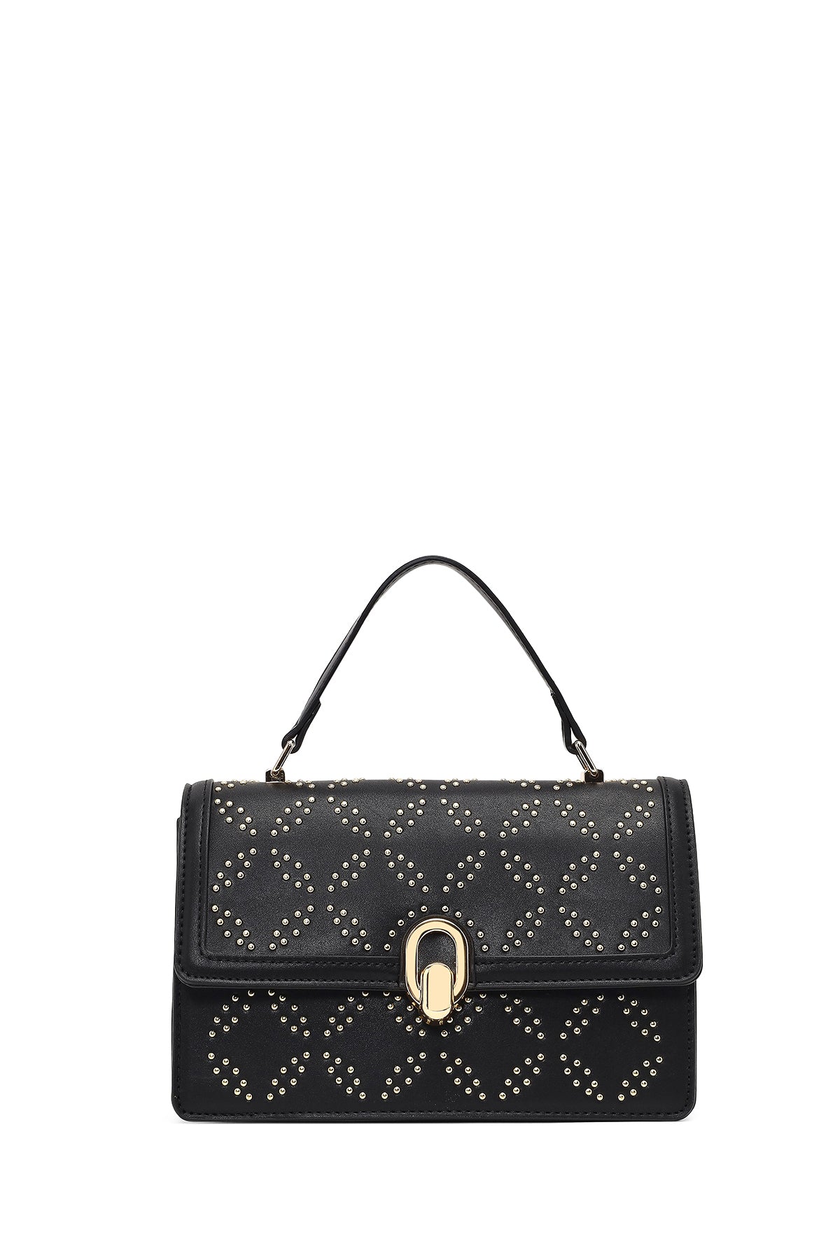 Kadın Siyah Taşlı Uzun Askılı Kol Çantası