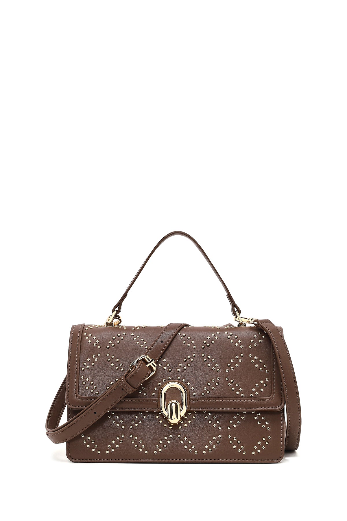 Kadın Vizon Taşlı Uzun Askılı Kol Çantası