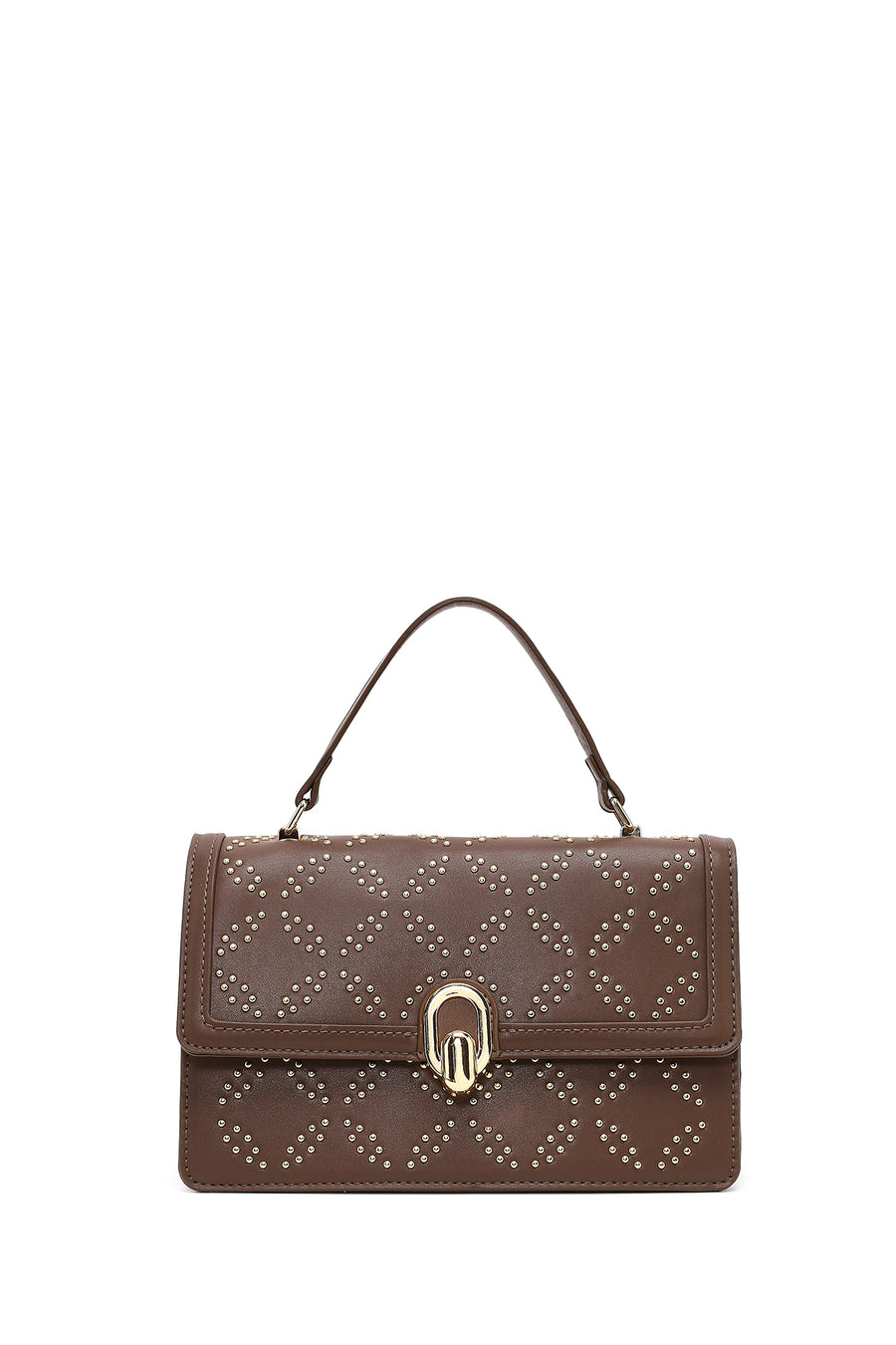 Women's Taupe Long Strap Stone-Embellished Shoulder Bag