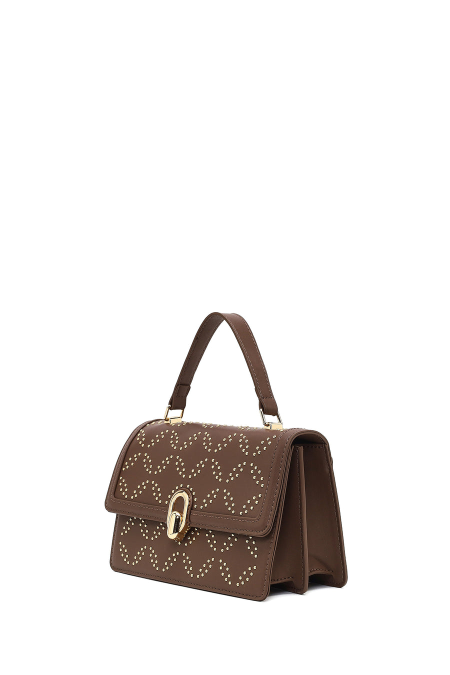 Women's Taupe Long Strap Stone-Embellished Shoulder Bag