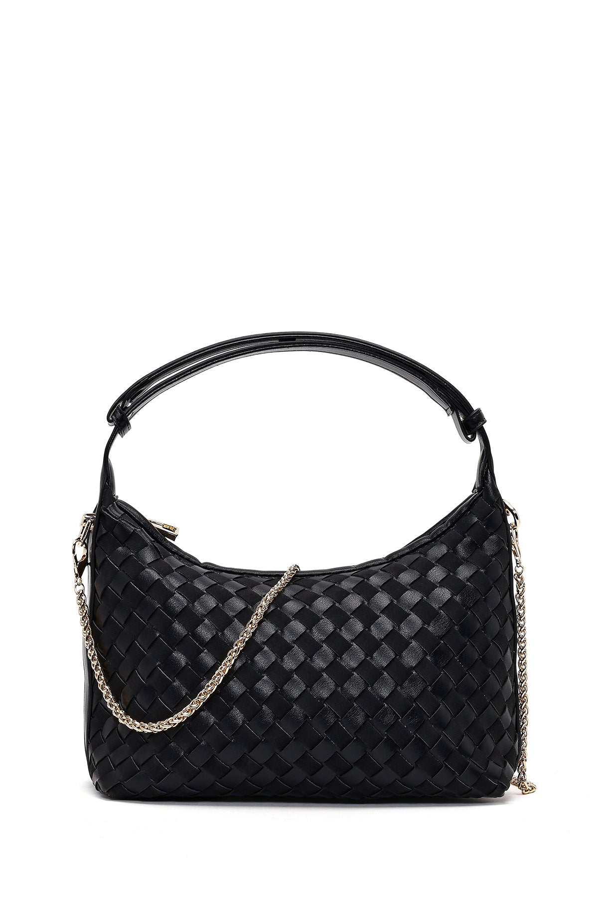 Kadın Siyah Uzun Askılı Örgülü Mini Kol Çantası 25ABD264829 | Derimod