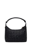 Kadın Siyah Uzun Askılı Örgülü Mini Kol Çantası | Derimod
