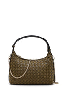 Woman Green Long Strapped Braided Mini Shoulder Bag | Derimod