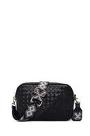 Women's Black Long Strapped Woven Crossbody Bag | Derimod