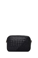Women's Black Long Strapped Woven Crossbody Bag | Derimod