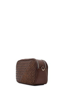 Kadın Kahverengi Uzun Askılı Örgü Çapraz Çanta | Derimod