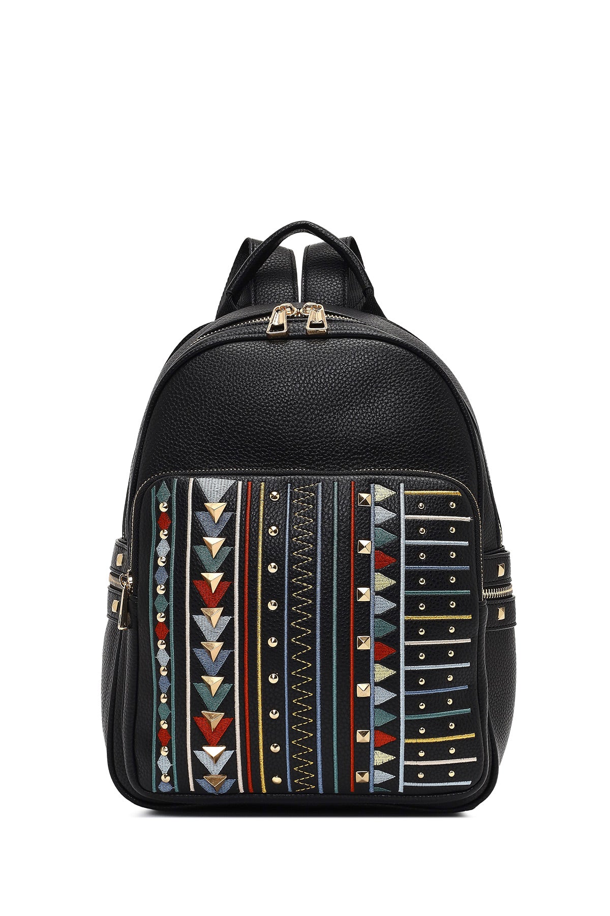 Kadın Siyah Baskılı Sırt Çantası 25ABD265326 | Derimod