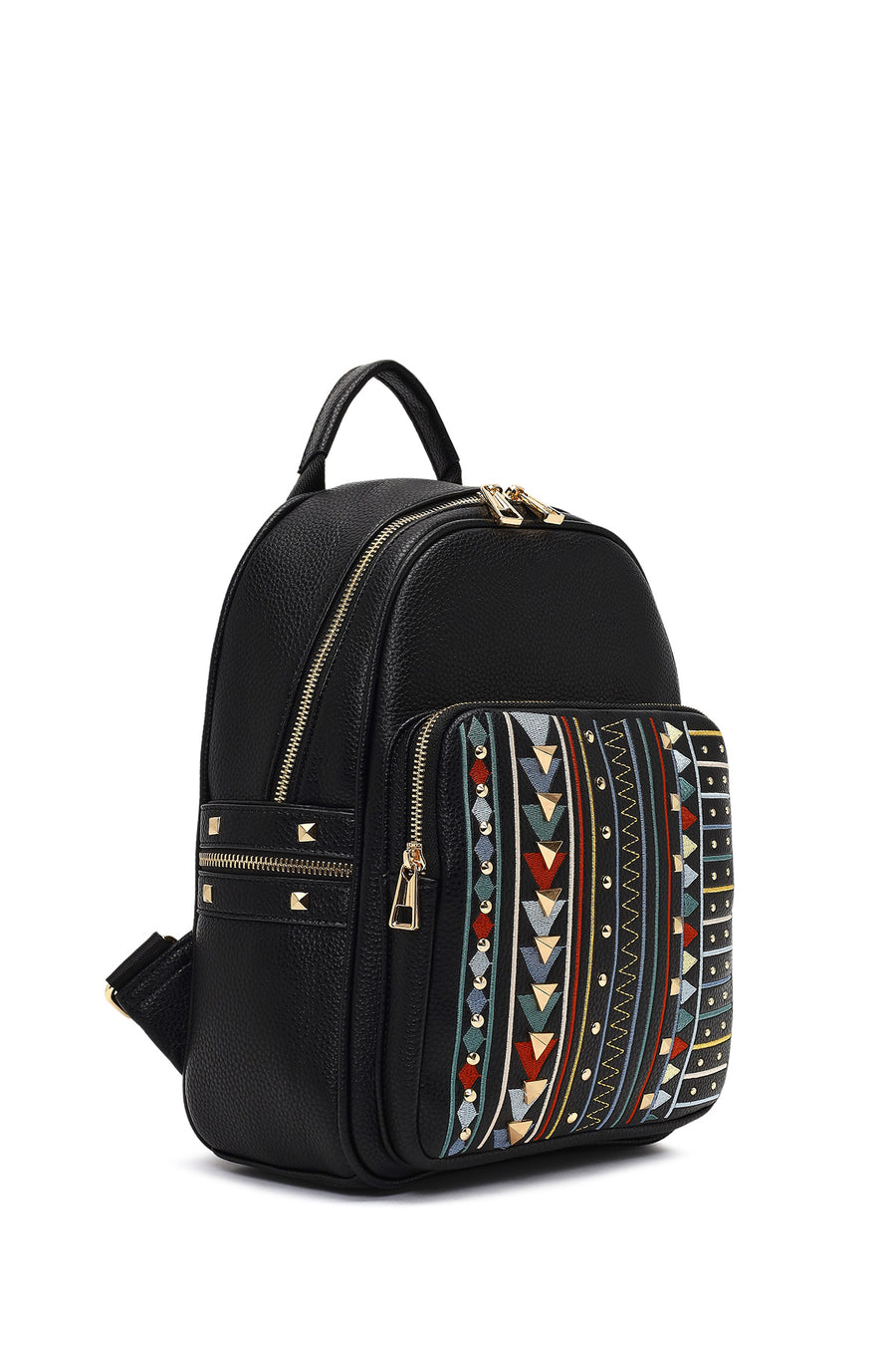 Women's Black Printed Backpack
