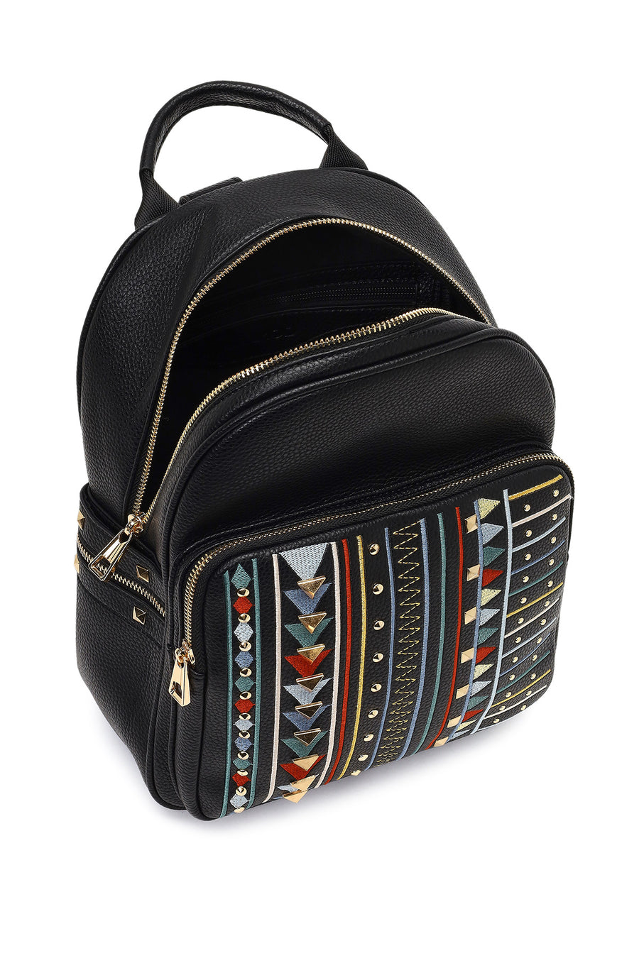 Women's Black Printed Backpack