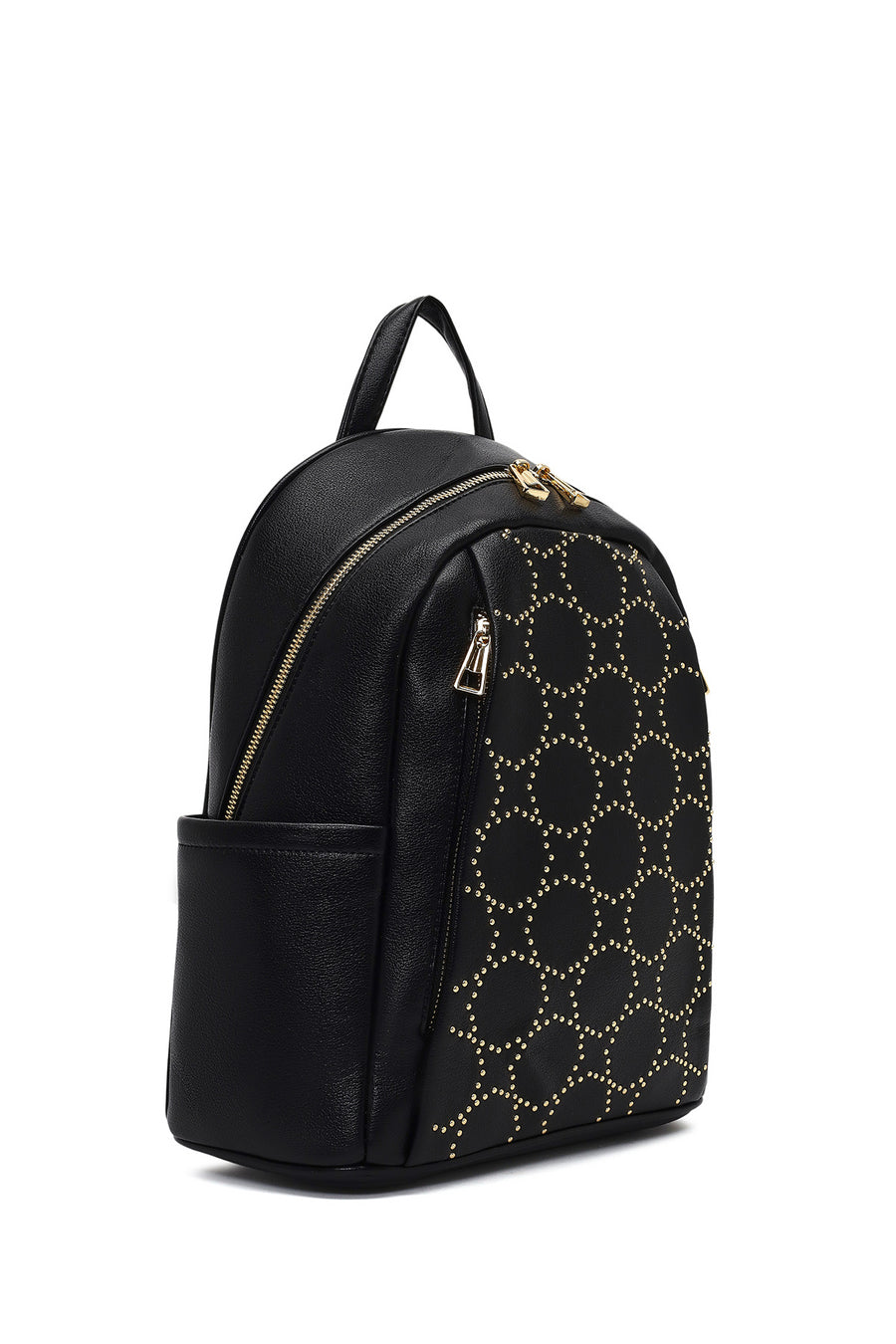 Women's Black Patterned Backpack