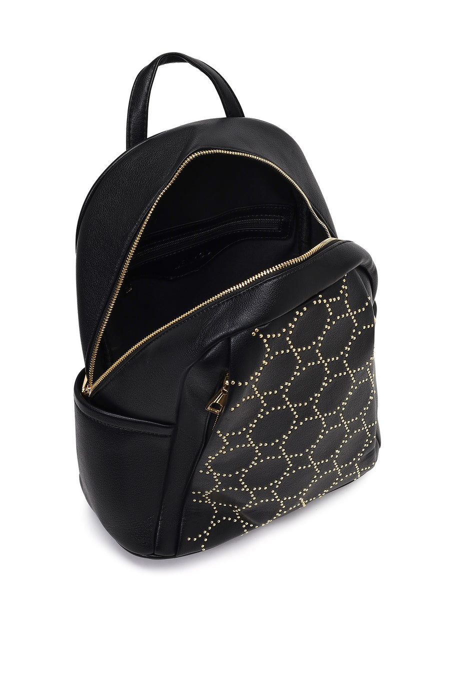 Women's Black Patterned Backpack