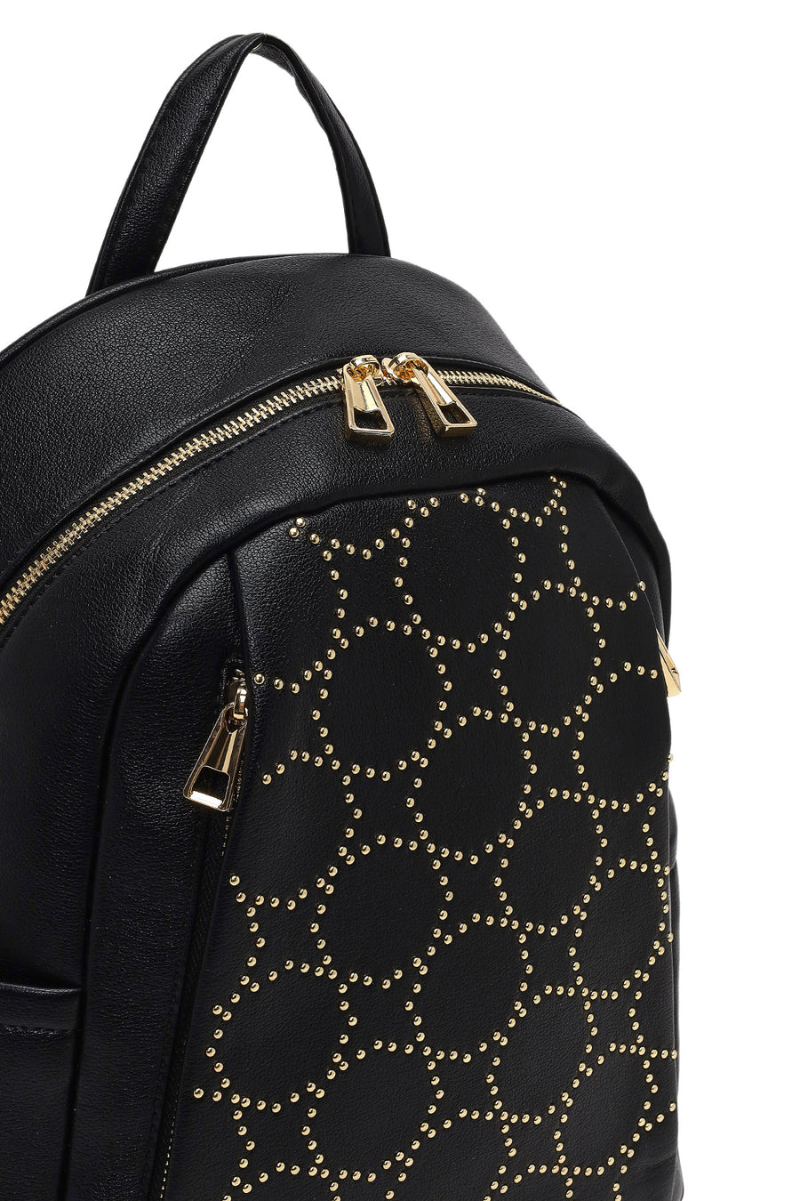 Women's Black Patterned Backpack
