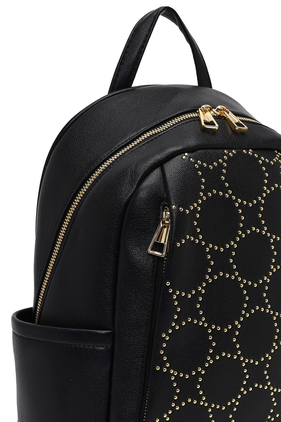 Women's Black Patterned Backpack