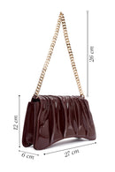 Kadın Bordo Zincir Askılı Rugan Abiye Omuz Çantası | Derimod