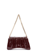 Kadın Bordo Zincir Askılı Rugan Abiye Omuz Çantası | Derimod