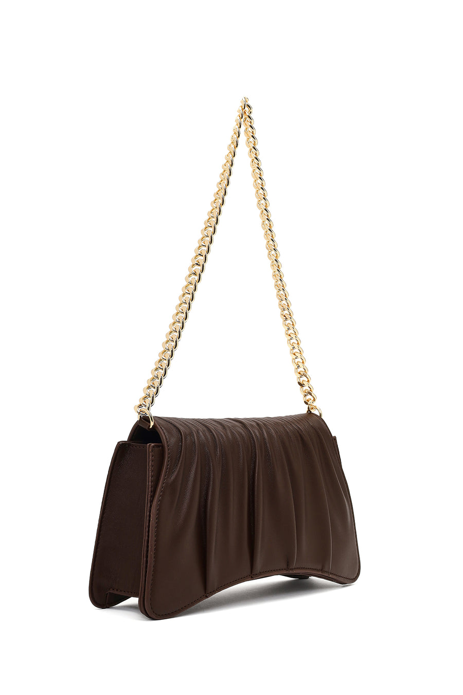 Women's Brown Chain Strap Classic Shoulder Bag
