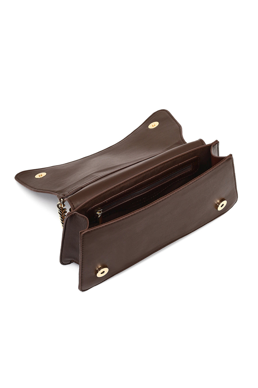 Women's Brown Chain Strap Classic Shoulder Bag