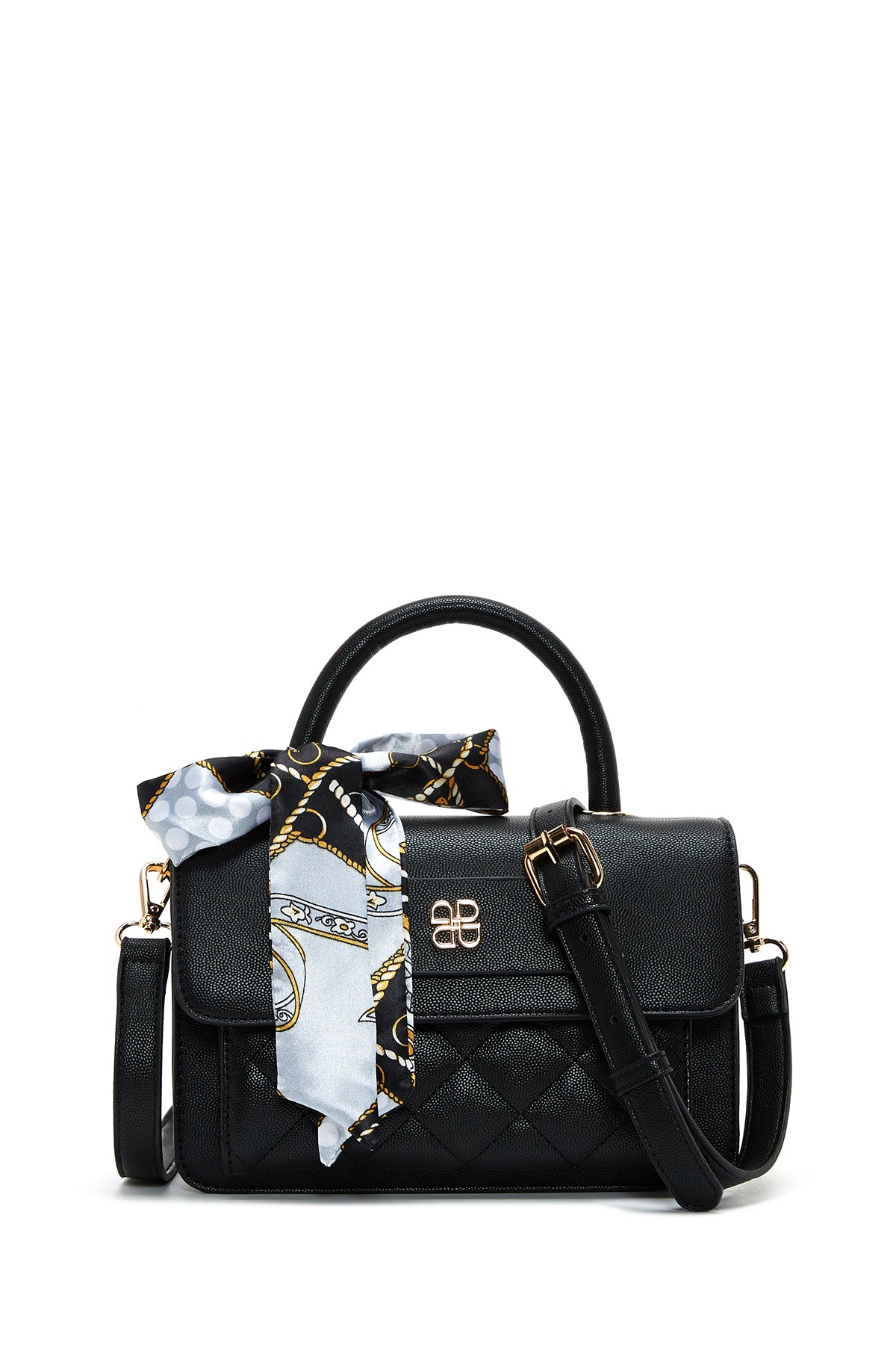 Kadın Siyah Uzun Askılı Kapitone Mini Çapraz Çanta