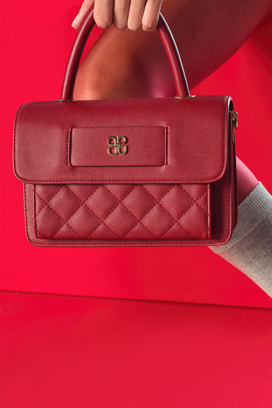 Kadın Bordo Uzun Askılı Kapitone Mini Çapraz Çanta 25ABD2702KP | Derimod