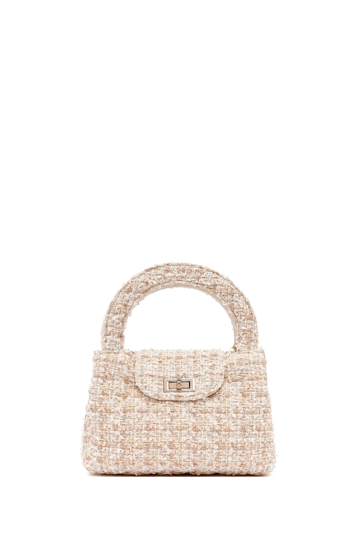 Kadın Krem Uzun Askılı Mini Kol Çantası