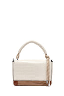 Kadın Bej Uzun Askılı Kroko Desenli Çapraz Çanta | Derimod