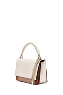 Kadın Bej Uzun Askılı Kroko Desenli Çapraz Çanta | Derimod