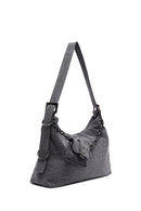 Woman Gray Fabric Shoulder Bag | Derimod