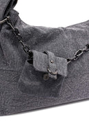 Woman Gray Fabric Shoulder Bag | Derimod