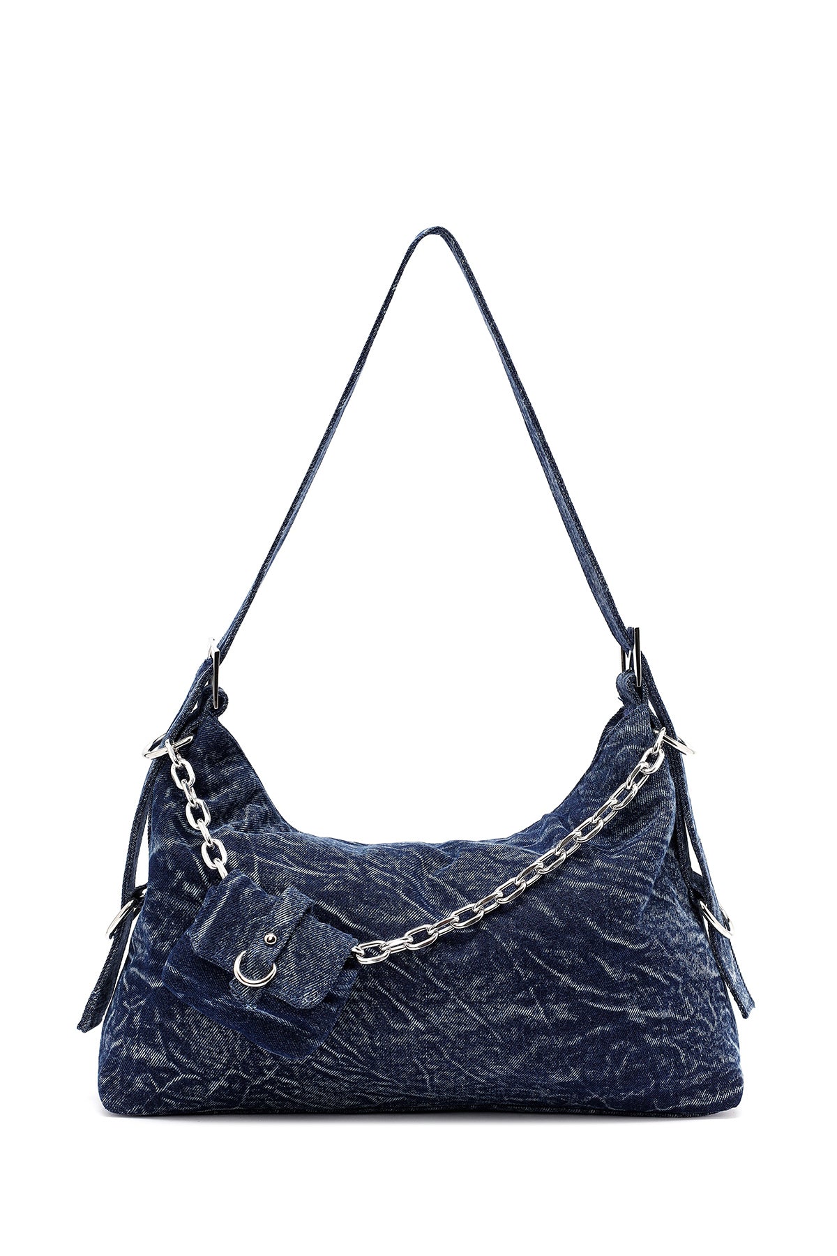 Woman Blue Jean Fabric Shoulder Bag 25ABD27086F | Derimod