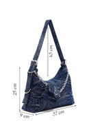 Woman Blue Jean Fabric Shoulder Bag | Derimod