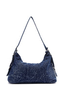 Woman Blue Jean Fabric Shoulder Bag | Derimod