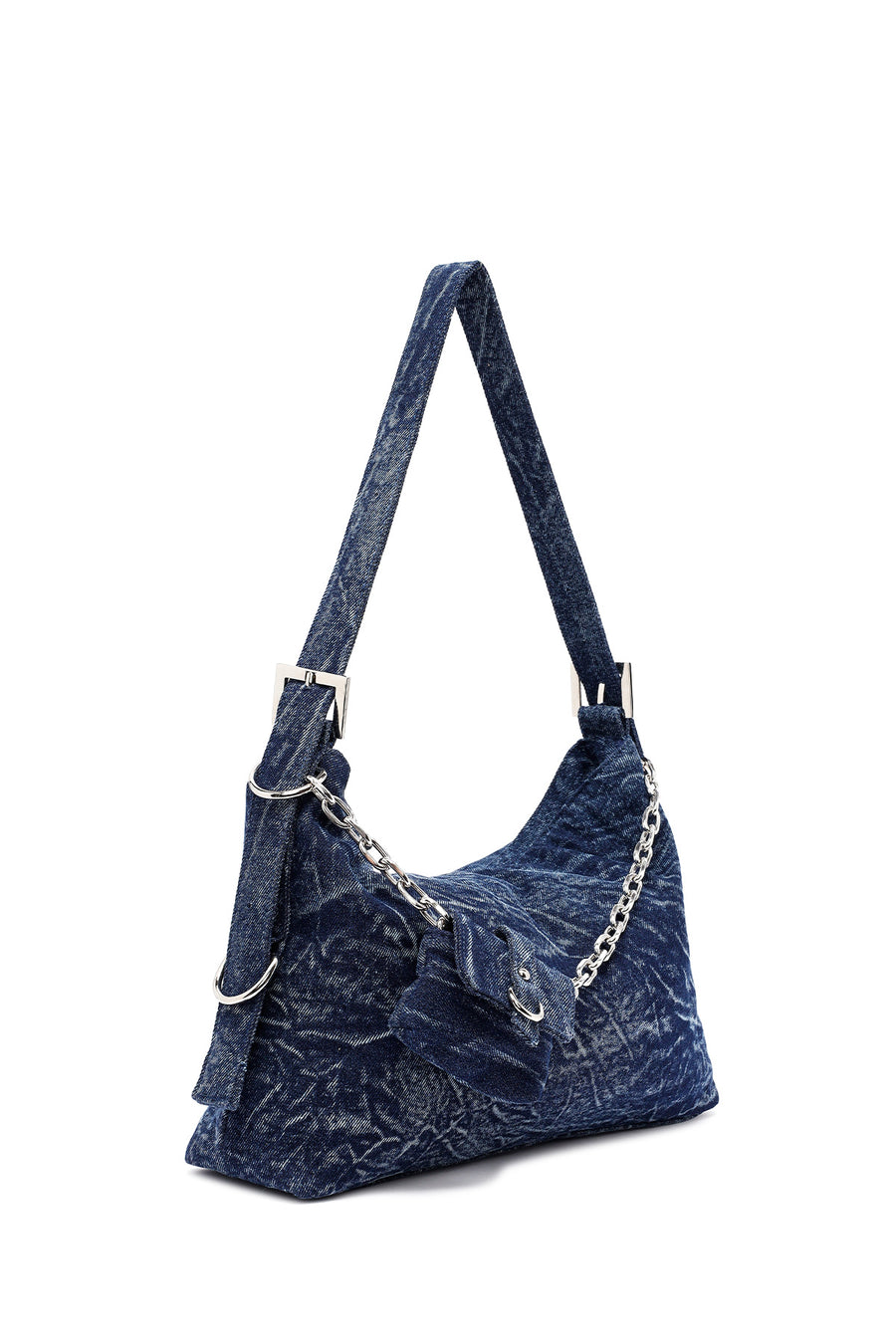 Woman Blue Jean Fabric Shoulder Bag