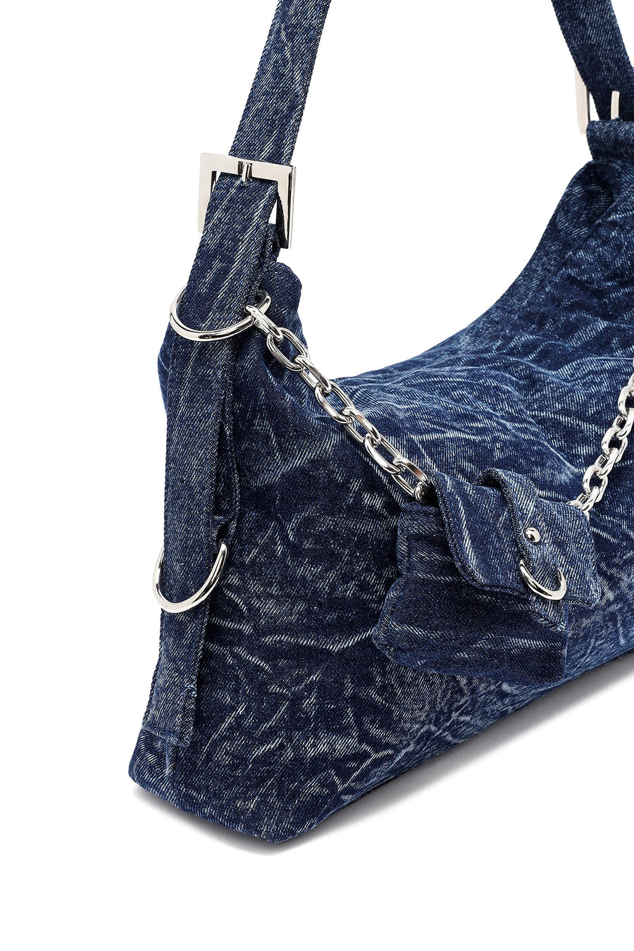 Woman Blue Jean Fabric Shoulder Bag