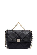 Woman Black Long Strap Quilted Crossbody Bag | Derimod