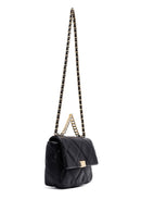 Woman Black Long Strap Quilted Crossbody Bag | Derimod