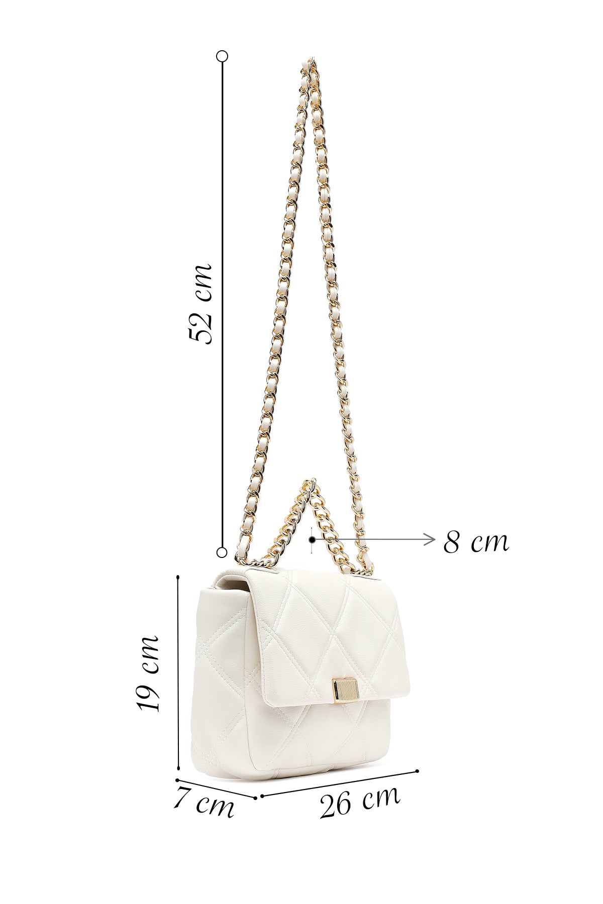 Kadın Krem Uzun Askılı Kapitone Çapraz Çanta