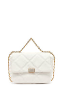 Kadın Krem Uzun Askılı Kapitone Çapraz Çanta | Derimod