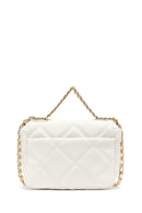 Kadın Krem Uzun Askılı Kapitone Çapraz Çanta | Derimod