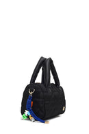 Kadın Siyah Uzun Askılı Charmlı Kumaş Kol Çantası | Derimod