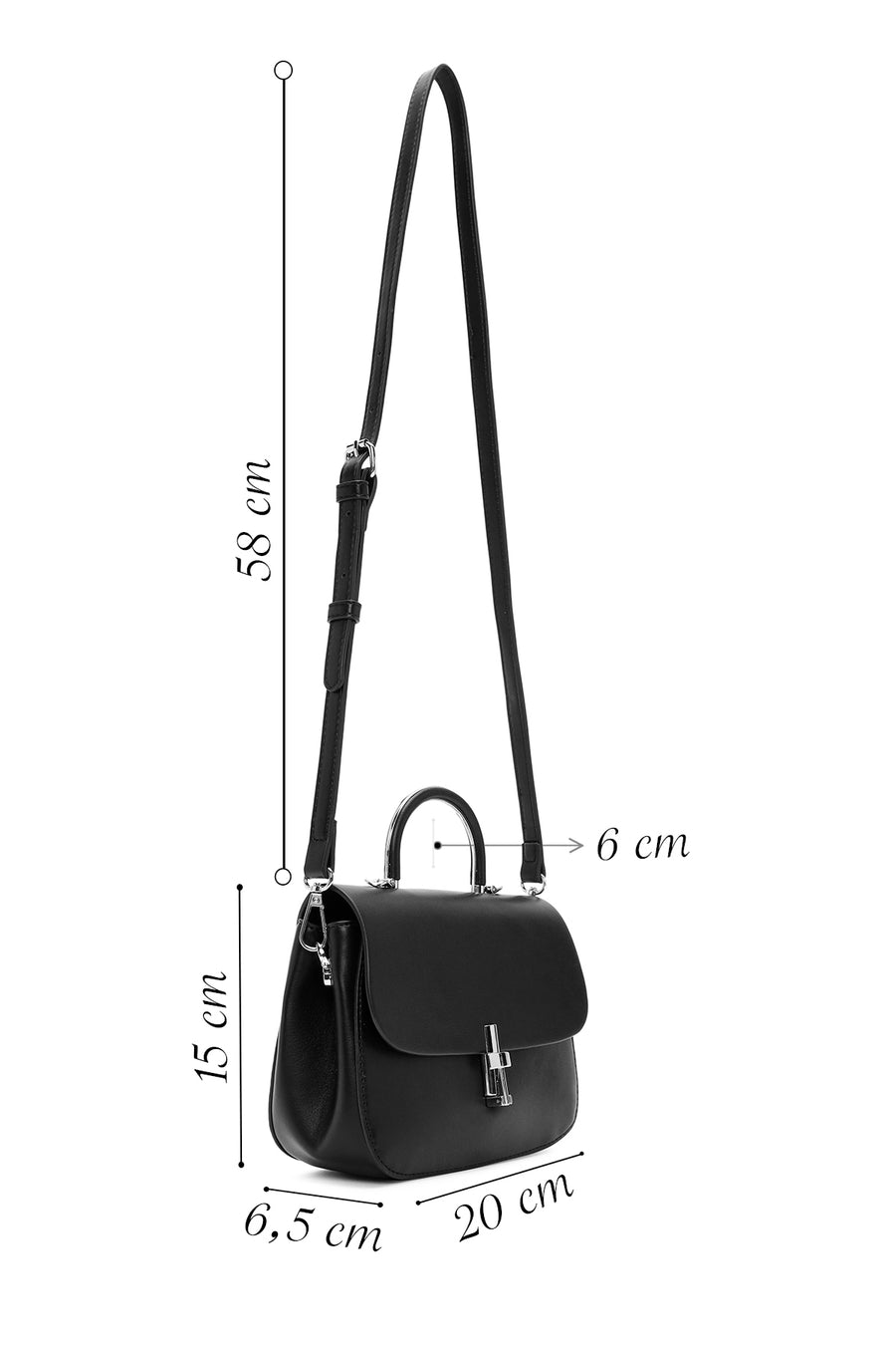 Women's Black Long Strap Classic Shoulder Bag