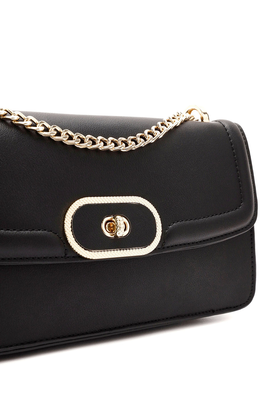 Women's Black Long Chain Strap Shoulder Bag