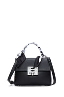 Women's Black Long Strapped Mini Crossbody Bag with Accessories | Derimod