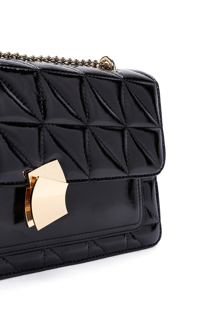 Women's Black Quilted Chain Strap Shoulder Bag
