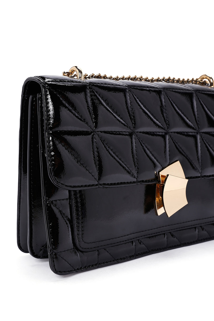 Women's Black Quilted Chain Strap Shoulder Bag