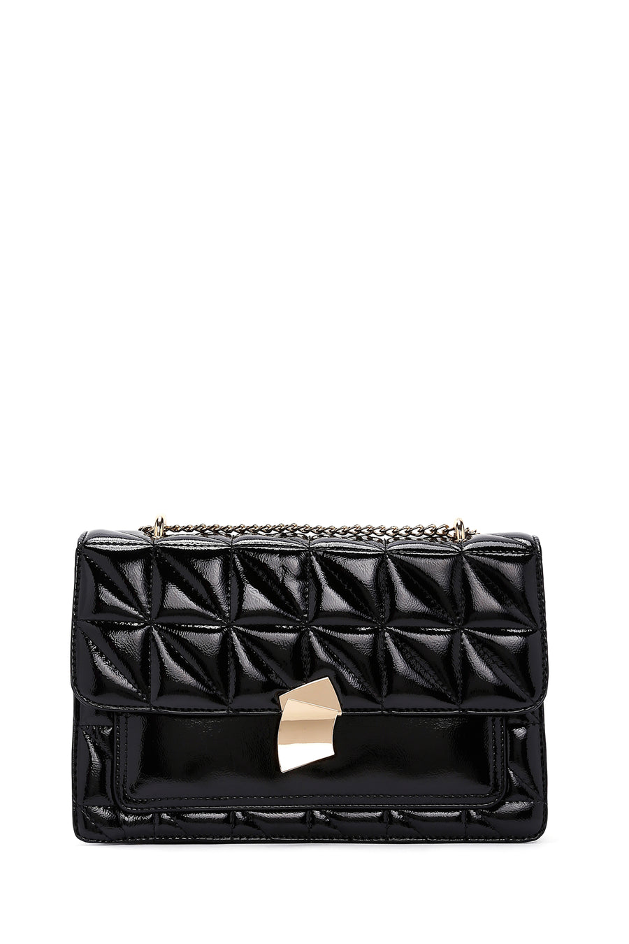 Women's Black Quilted Chain Strap Shoulder Bag
