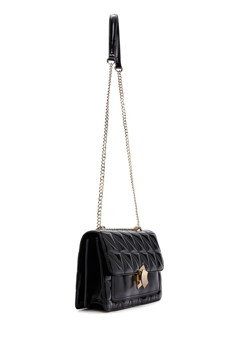 Women's Black Quilted Chain Strap Shoulder Bag