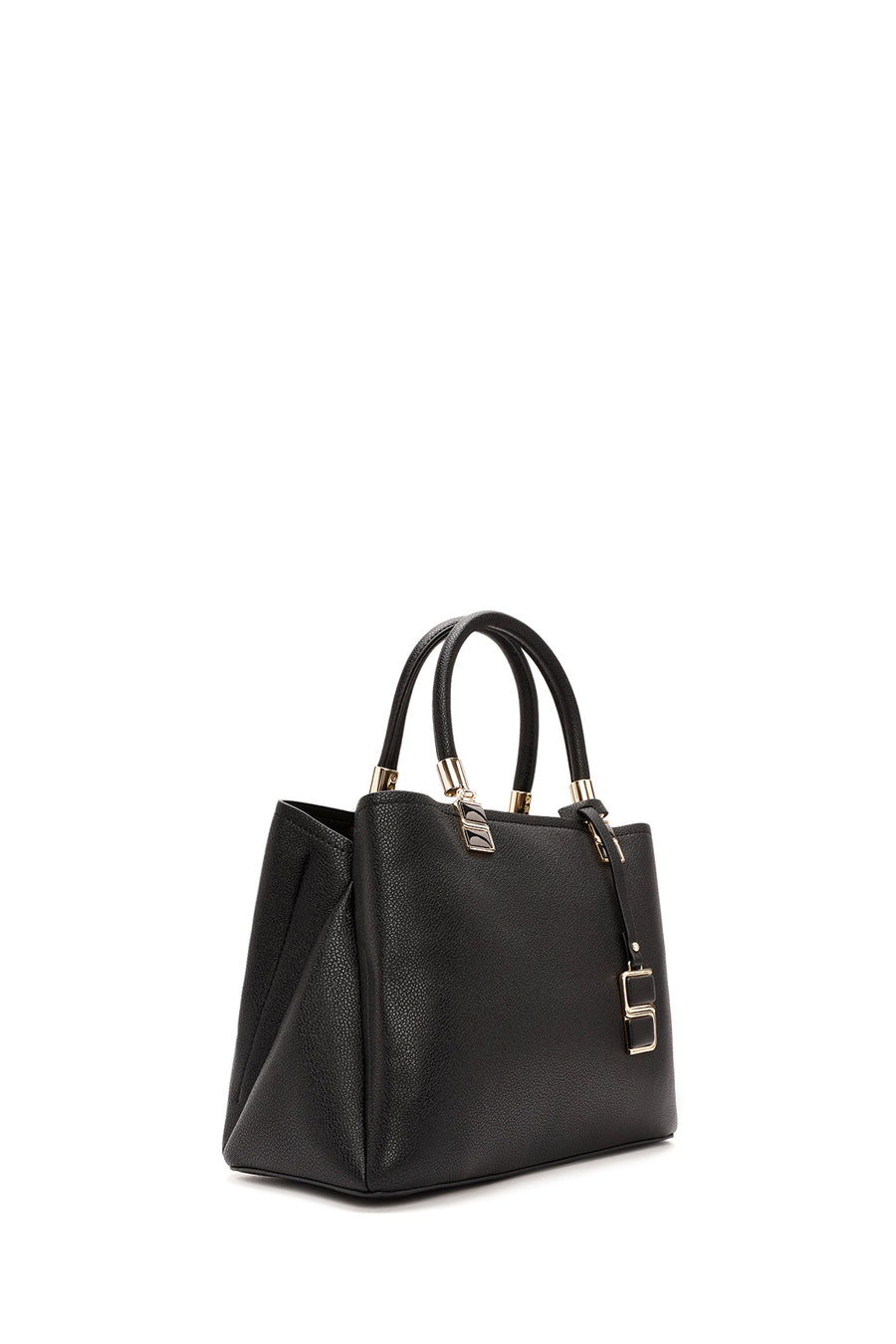 Women's Black Long Strap Accessory Detailed Handbag