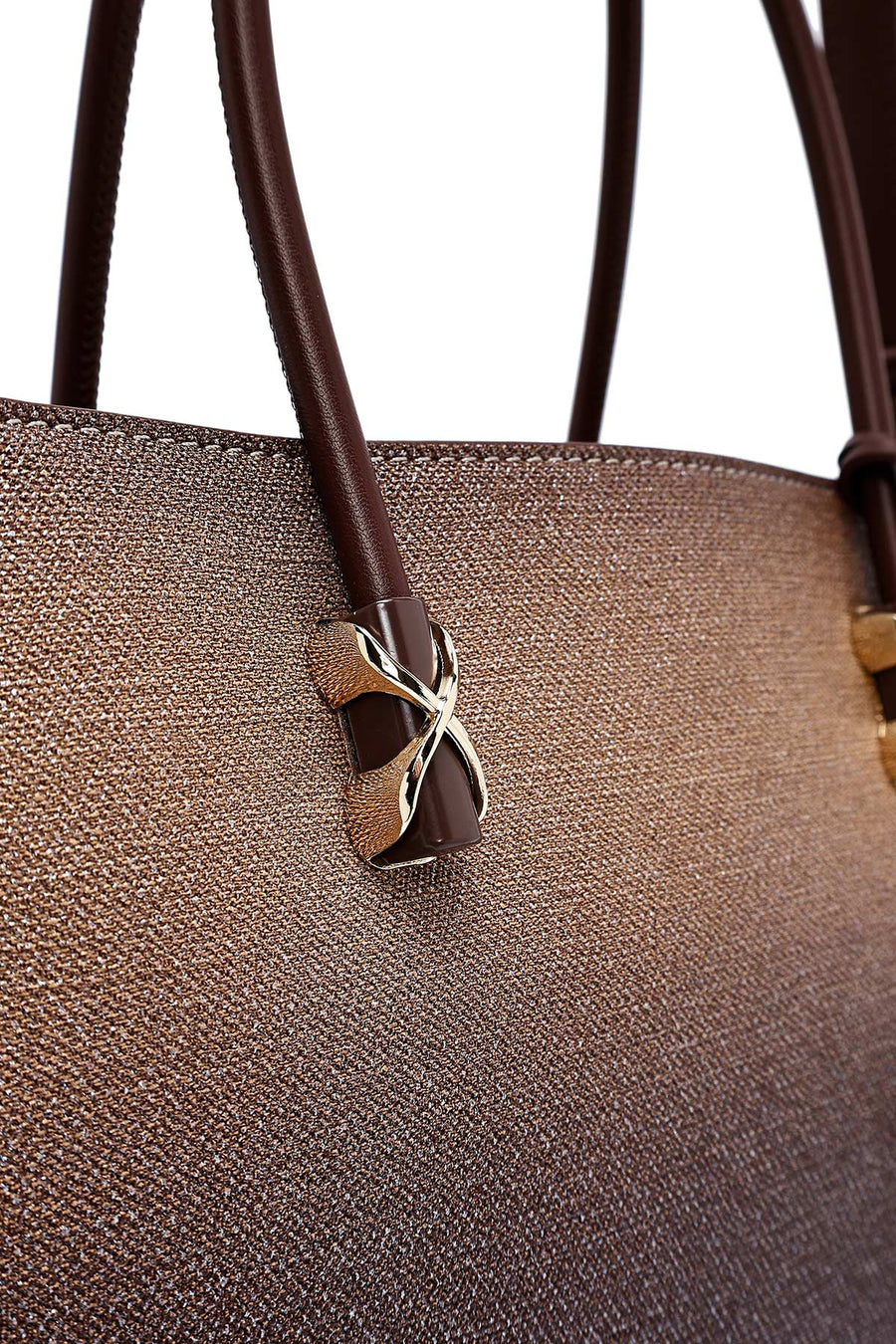 Woman Brown Long Strap Printed Handbag