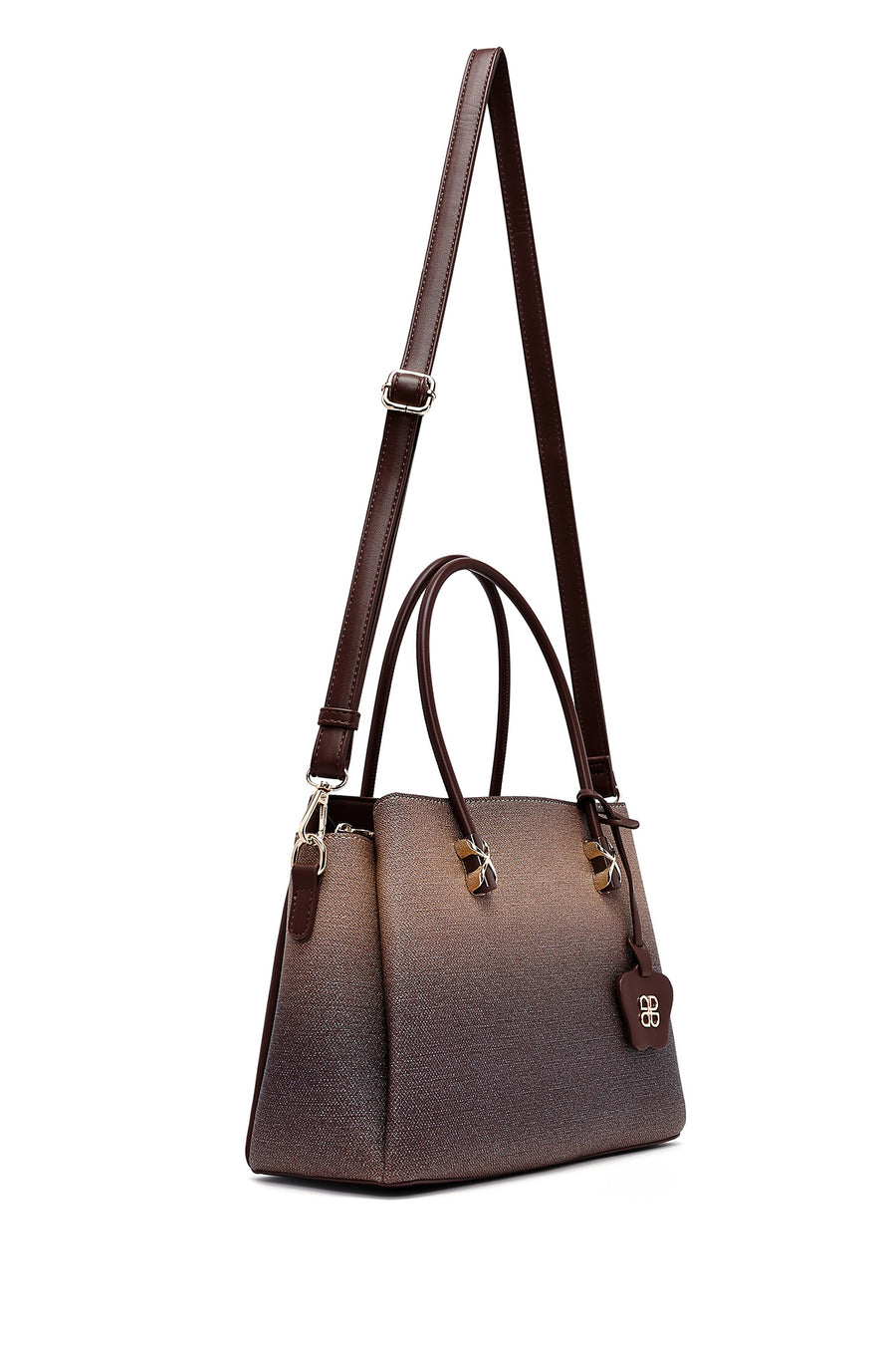 Woman Brown Long Strap Printed Handbag