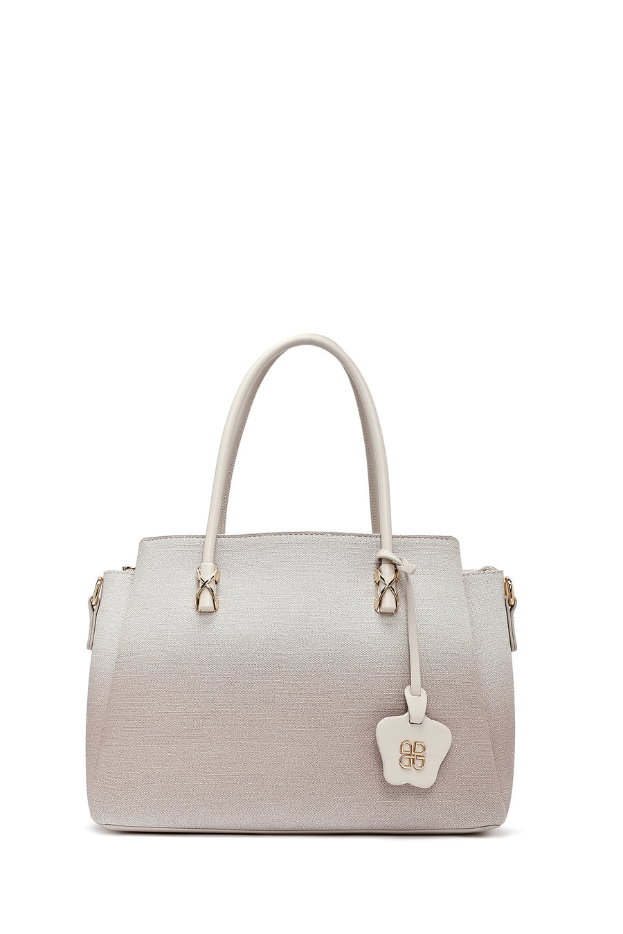 Woman Cream Long Strap Printed Handbag